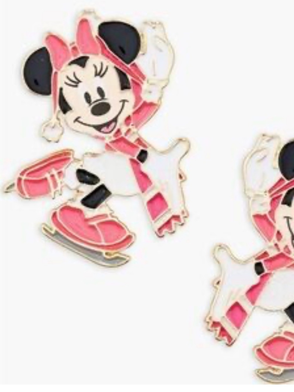 NEW Disney x Baublebar Minnie Ice Skate  Pink Earrings - Picture 2 of 6